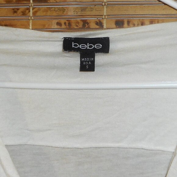 Bebe White Wrap Front Long Sleeve Top *Size: S - Picture 4 of 5